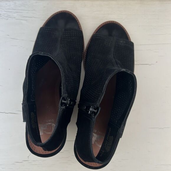 Gianni Bini Maxed Out Perforated Sling Back Open Toe Booties Black Size 9.5 - Picture 4 of 8